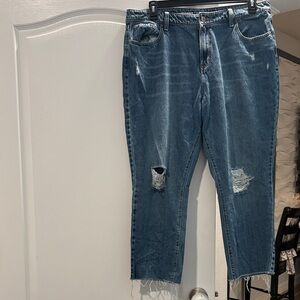 Old Navy Men's Relaxed Fit Distressed Blue Jeans